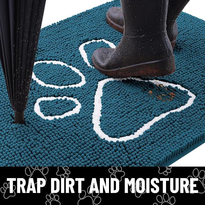Smiry Dog Door Mat for Muddy Paws, Absorbent Dirt Trapper Non Slip Quick Dry - Image 2