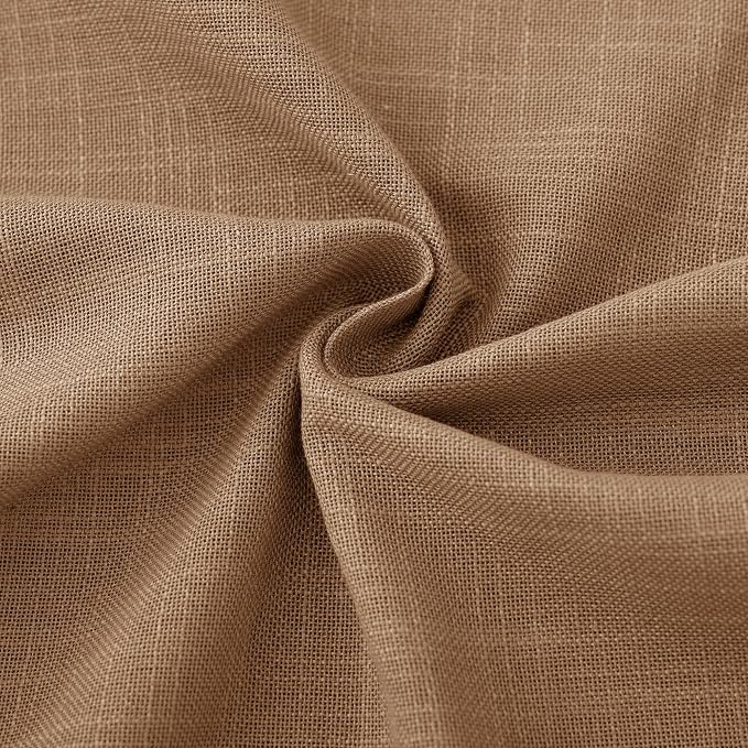 Brown Curtains for Living Room Back Tab Modern Farmhouse Semi Sheer Curtains 84 - Image 6