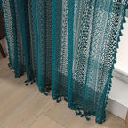 WAZZIO Boho Lace Curtains 84 Inches 2 Panel, Light Filtering Privacy Tassel & - Image 6