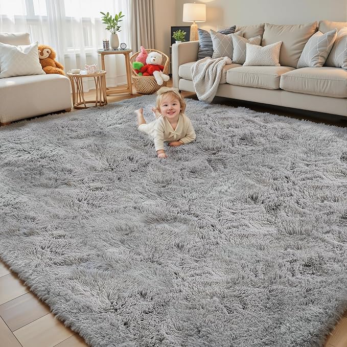 Area Rugs 10x14 Living Room, Shaggy Carpet Soft Plush Furry Bedside Rug Large - Image 2