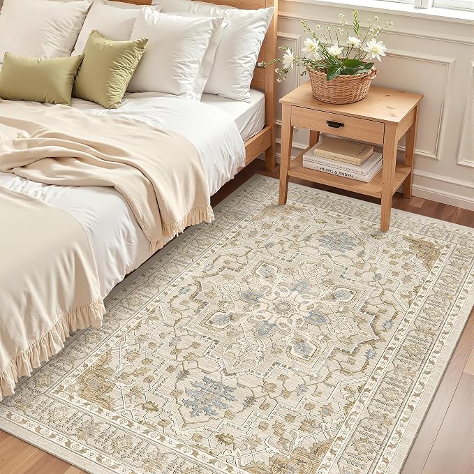 Madane Area Rug 3x5, Entryway Washable Vintage Runners Bedroom Non Slip Indoor by Madane