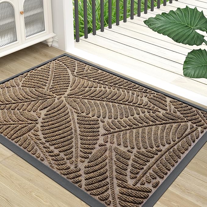 Colorxy Waterproof Doormat, Sturdy Natural Rubber Front Indoor Mat, Non Slip by Colorxy
