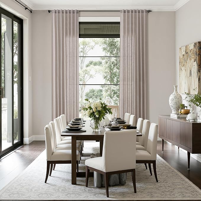 Brownish Grey Linen Curtains for Living Room Extra Long 126 Inches Long Back - Image 6