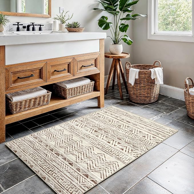2x3 Washable Entryway Area Rug: Moroccan Small Runner Rug - Image 4