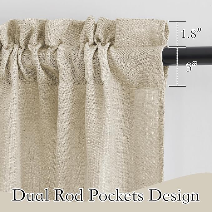 RYB HOME Swag Valances Short Linen Curtains - Image 2