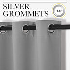 NICETOWN Silver Grey Room Darkening Curtain Panels 108" Long - Image 3