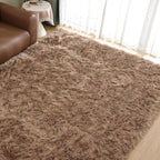 Goolela Faux Sheepskin Fur Area Rug 5x8 Light Brown Beige Fluffy Fuzzy Furry - Image 8