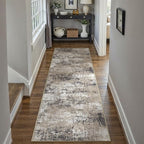 2x8 Abstract Runner Rug Brown Washable Modern Hallway Carpet Non Slip Ultra - Image 2