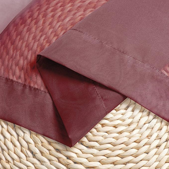 OWENIE Burgundy Red Sheer Curtains 72 Inches Long 2 Panels Set, Transparent - Image 6