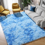 ONASAR Tie-Dye Blue Rugs for Living Room Bedroom, Fluffy 5x8 Bedside Area Rug - Image 7