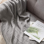 BOURINA Light Grey Throw Blanket 50 x90 Inches Throw Textured Solid Soft Sofa - Image 3