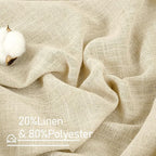 LAMIT 102 inches Long Sheer Linen Curtains, Linen Textured Light Filtering Semi - Image 2