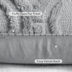 decorUhome Throw Pillow Covers 12x20 Inch Set of 2, Soft Plush Faux Wool Grey - Image 6