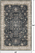 Black Modern Farmhouse 5x8 Area Rug - Image 2