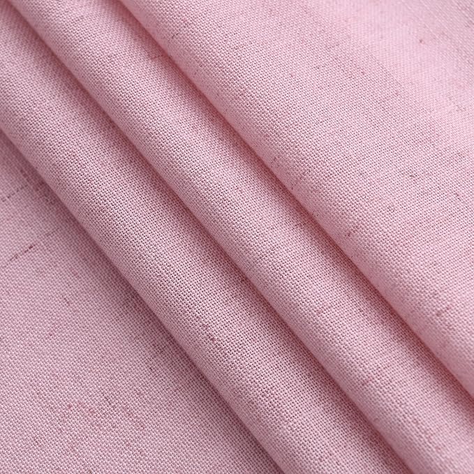 Rose Linen 96 Inch Long Curtains Panels 2 Panel Set - Image 5