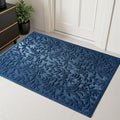 Blue Leaves Outdoor Indoor Entrance Door mat, Absorbent Durable Heavy Duty by VivaNest
