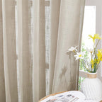 NICETOWN Sheer Curtains 84 inches Long, Linen Textured Rod Pocket & Back Tab - Image 6