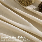Tan Linen Curtains 90 Inch for Living Room Rod Pocket Back Tab Window Drapes - Image 4