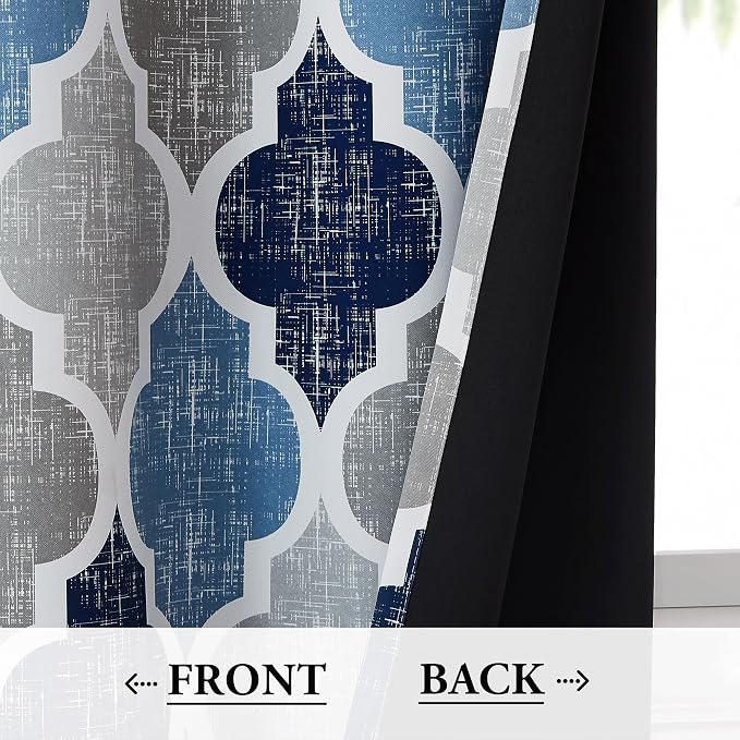 Beauoop 100% Blackout Curtains 63 Inches Long 2 Panels - Image 3