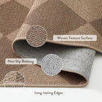 Lahome Checkered Easy Jute Indoor Outdoor Rug, 5x7 Area Rugs - Image 3