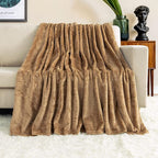 TOONOW Fleece Blanket Textured Fuzzy Plush Throw Blanket Twin Size 60" x 80" - Image 2