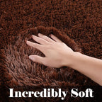 ONASAR Brown Runner Rugs for Bedroom Living Room, Fluffy 2x6 Bedside Hallway - Image 2