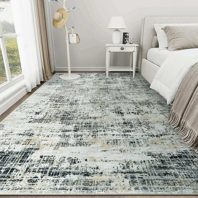 6x9 Area Rugs for Living Room Washable Rug: Anti-Skid Abstract Modern Living - Image 9