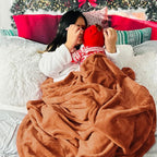 Bedsure GentleSoft Dark Orange Fleece Blanket King Size - Image 5