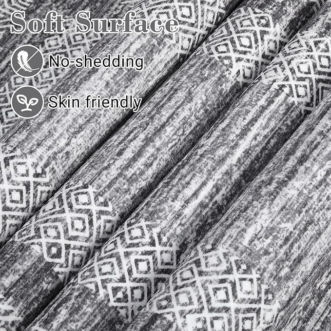 GarveeHome 6x9 Large Washable Area Rug Modern Bordered Rug Distressed Geometric - Image 4