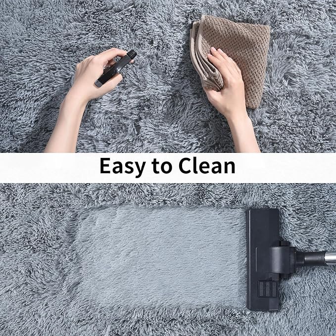 Soft Runner Rugs for Bedroom Hallways, 2x4 Grey Fluffy Shag Throw Area Rug Non - Image 5