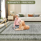GarveeHome 2.5x8 Modern Bordered Runner Rug Soft Non Slip Washable Floor Carpet - Image 7