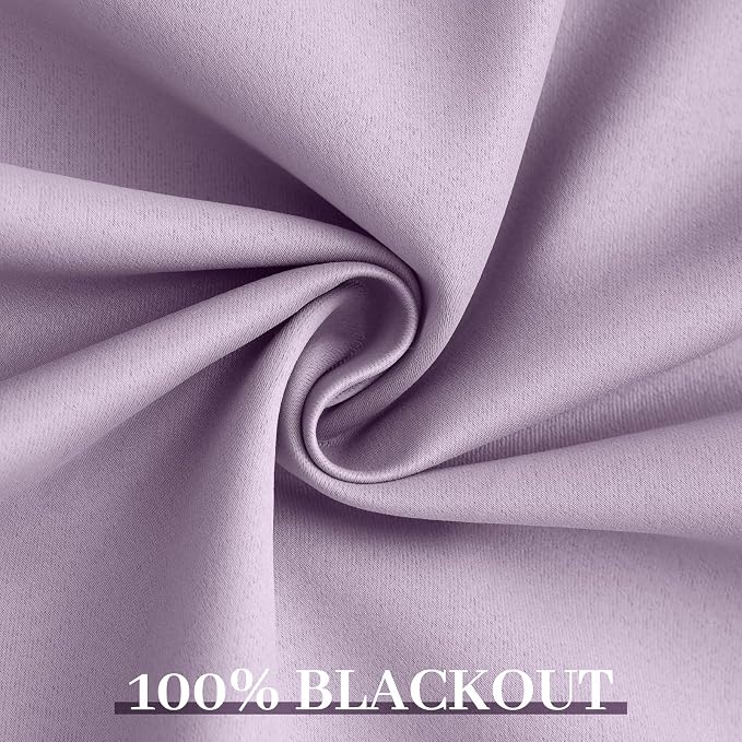Yakamok Lilac 100% Blackout Curtains 96 Inches Long - Image 6