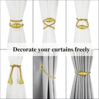 2 Pack Magnetic Curtain Tiebacks Rope Modern Handmade Curtain Tie Backs - Image 5