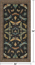 Green and Black Rug for Entryway Indoor- 3x6 Kitchen Floor Mats Non Slip - Image 2