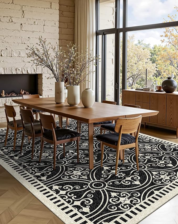Latte&Fog 6x9 Area Rugs for Living Room Bedroom, Large Vintage Washable Rug - Image 5