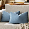 GIGIZAZA Stone Blue 12x20 Velvet Decorative Lumbar Throw Pillow Covers by GIGIZAZAFocusingonhomedecoration
