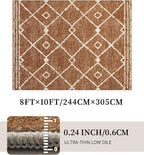 YIHOUSE Western Rugs for Living Room, 8x10 Moroccan Area Rug, Aztec Burnt - Image 4