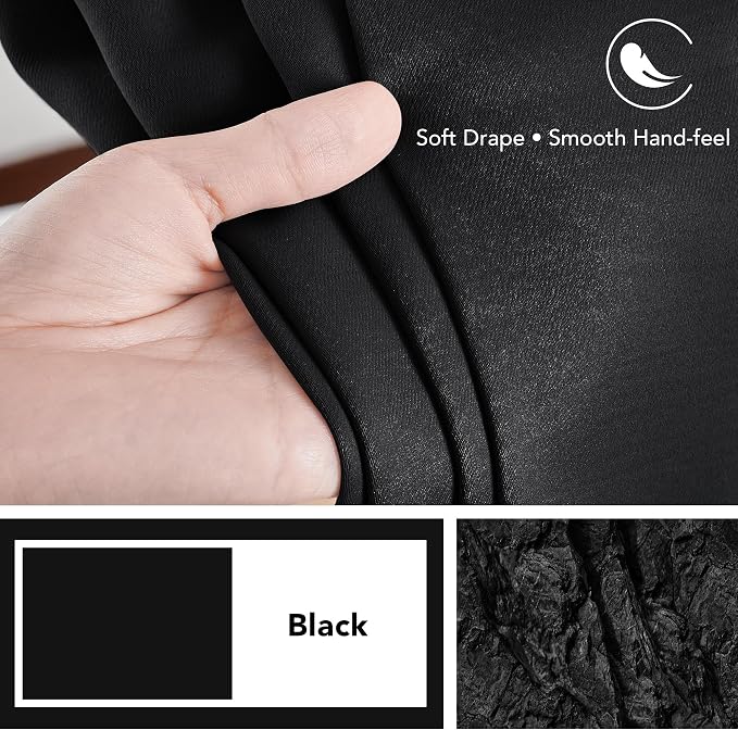 Deconovo Blackout Curtains, Thermal Insulated, W38 x L84 2 Panels, Back Tab - Image 7
