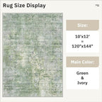 Area Rug 10x12 Vintage Washable Living Room Large Carpet Non Slip Bedroom - Image 5