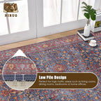 Washable Area Rug 9' x 12' Vintage Traditional Persian Mat - Image 5