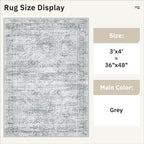 3x4 Rug, Small Area Rug for Kitchen, Machine Washable Non-Slip Throw Rug - Image 5
