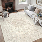 5x7 Area Rugs for Living Room: Vintage Boho Neutral Washable Rug Indoor Soft - Image 3