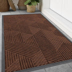 Smiry Front Door Mat Outside Entrance, Heavy Duty Sturdy Natural Rubber Doormat by Smiry