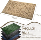 Beige Leaves Outdoor Indoor Entrance Doormats, Absorbent Durable Heavy Duty - Image 2