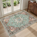 2x3 Area Rugs Living Room Rug: Washable Vintage Distressed Floral Rug No Slip by EXPEDIX