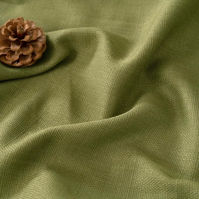 LAMIT Moss Green Linen Curtains 90 Inch Long - Image 3