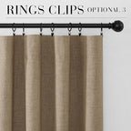 RYB HOME Burlap 100% Blackout Linen Curtains 72 inch Long, Thermal Insulated & - Image 8