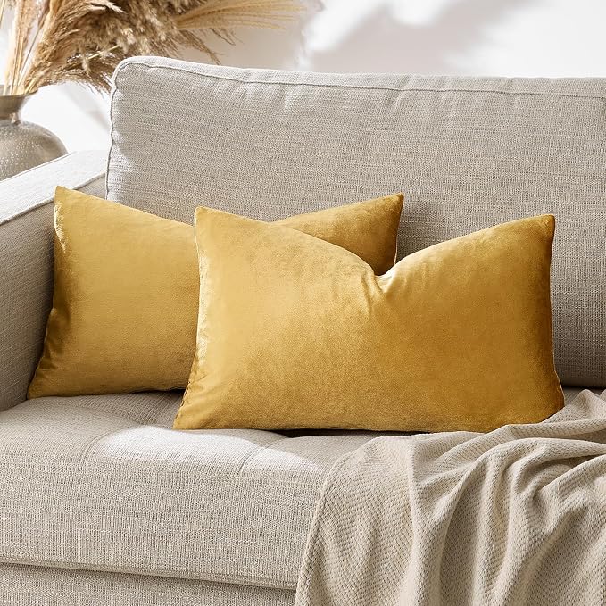 GIGIZAZA Golden Lumber Pillow Covers 12x20，Throw Velvet Decorative Cushion - Image 7