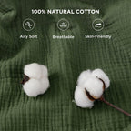 Bedsure 100% Cotton Muslin Throw Blanket Large 50x70 Inches - Image 3