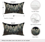 Rustic William Morris Inspired Night Forest Green Moon Pillow Covers 12x20 - Image 2